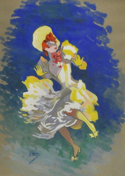 null 
Jules CHERET (1836-1932)




Femme à la robe jaune dansant




Aquarelle et...