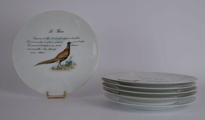 null LIMOGES France by GIRAUD

Suite of twelve plates with birds : quail (x2), woodcock...