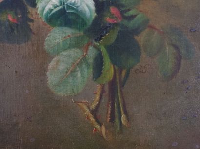 null French school of the 19th century

Bouquet of pink roses

Oil on canvas monogrammed...