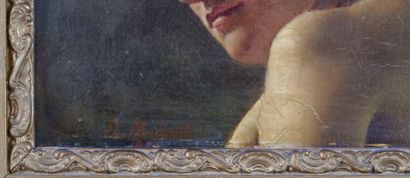  Roberto MARSHALL (1849-1926) 
Young woman with turban 
Oil on panel signed R.Marshall...