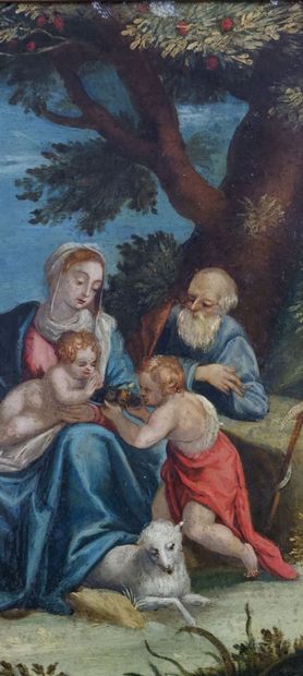 null Dutch school of the XVIIth century 

The Rest of the Holy Family

Oil on copper...