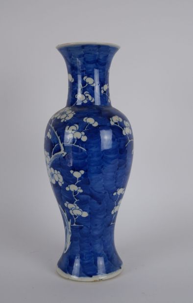 null CHINE

Vase de forme balustre en porcelaine émaillée bleu blanc à décor de cerisiers...