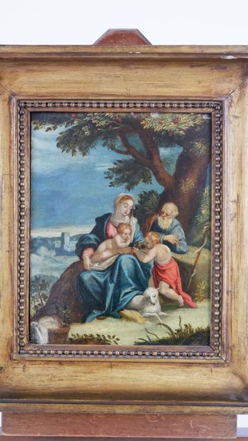 null Dutch school of the XVIIth century 

The Rest of the Holy Family

Oil on copper...