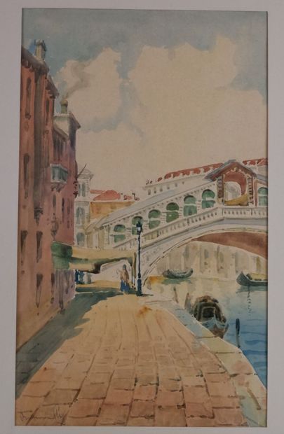 null Elizabeth RUMLEY DAWSON (active between 1851-1876)

The Rialto Bridge 

Watercolour...