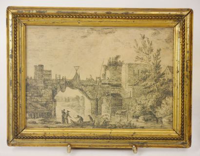 null Lot of framed engravings including : 

- Love in a cage after RAOUX. 12,5 x...