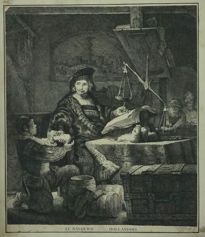 null D'après REMBRANDT VAN RIJN (1606-1669)

Le Banquier Hollandais.

Gravé par Le...