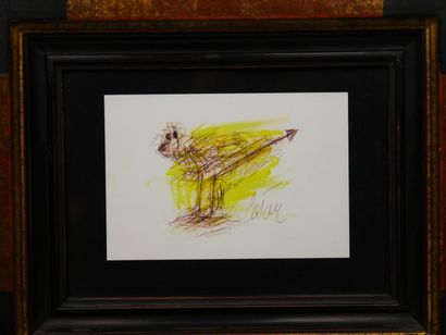 null CESAR (1921-1998) 

Hen 

Ink on paper and gouache, signed lower right

10,5...