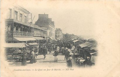 null 23 CARTES POSTALES LES MARCHES : Seine Maritme. "3cp/cpa-Caudebec en Caux :...