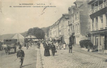 null 23 CARTES POSTALES LES MARCHES : Seine Maritme. "3cp/cpa-Caudebec en Caux :...