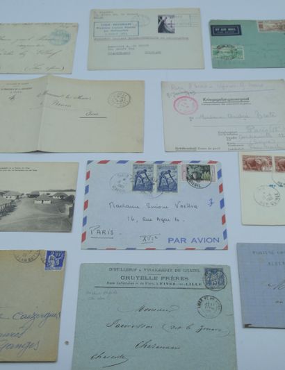 PHILATELIE MARCOPHILIE : Ensemble de 160 documents. Marques sur Lettres, Enveloppes,...