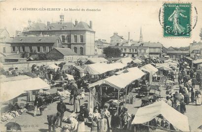 null 23 CARTES POSTALES LES MARCHES : Seine Maritme. "3cp/cpa-Caudebec en Caux :...