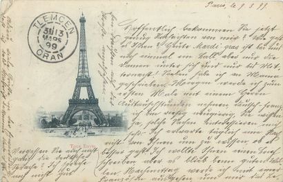 null 10 CARTES POSTALES PARIS : La Tour Eiffel. "Tour Eiffel (B.F, dos simple, ni...