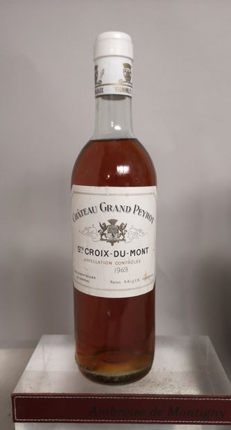 null 1 bouteille GRAND PEYROT - St Croix du Mont 1969 tiquette légèrement tachée,...