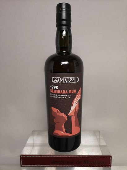  1 bouteille RHUM - SAMAROLI "DEMERARA Rum" GUYANA 1990 Mis en bouteille en 2014,...