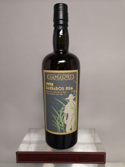 null 1 bouteille RHUM - SAMAROLI "BARBADOS Rum" 1998 Mis en bouteille en 2014. "Cask...