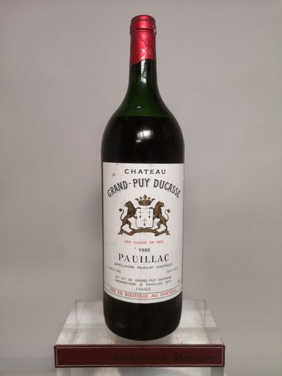 null 1 magnum Château GRAND PUY DUCASSE - 5e GCC Pauillac 1986 Etiquette légèrement...