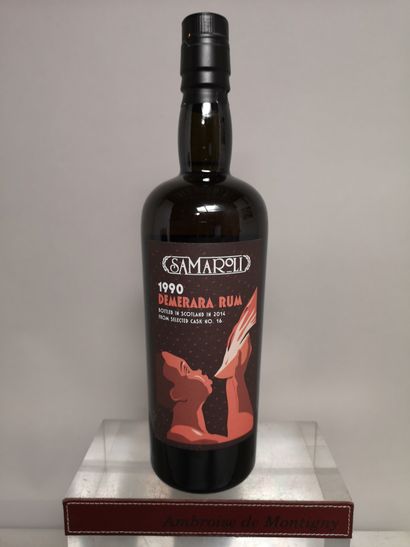 null 1 bouteille RHUM - SAMAROLI "DEMERARA Rum" GUYANA 1990 Mis en bouteille en 2014,...