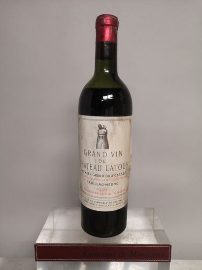 null 1 bouteille Château LATOUR - 1er Gcc Pauiilac 1948 Etiquette légèrement tachée....