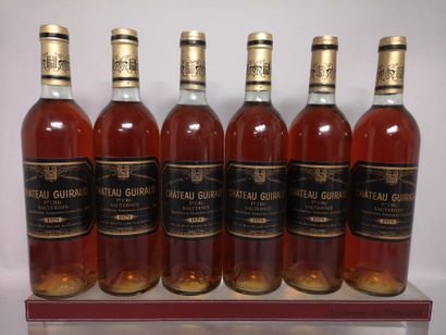 null 6 bouteilles Château GUIRAUD - 1er Cc Sauternes 1979 En caisse bois. Une légèrement...