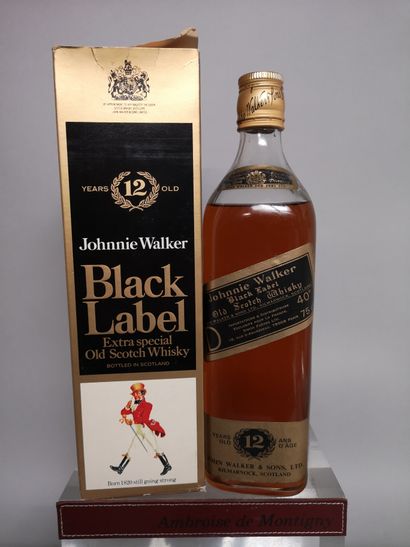 null 1 flacon 70cl SCOTCH WHISKY JOHNNIE WALKER "Black Label" 12 ans Des années 1970...