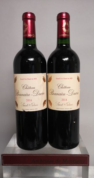 null 2 bouteilles Château BRANAIRE DUCRU - 4e Gcc Saint Julien 2014 Etiquettes légèrement...