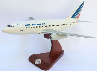 null BOEING B-737 AIR FRANCE.

Contemporary painted wooden model of the aircraft,...