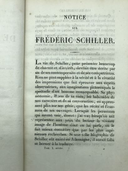 null SCHILLER (Friedrich von). Oeuvres dramatiques. Paris, Ladvocat, 1821, 6 vol....