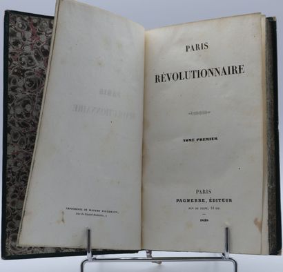 null CAVAIGNAC. Paris révolutionnaire. Paris, Pagneux, 1838, 4 vol. in-8, demi-rel....