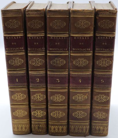 null MONTAIGNE. Les essais. Paris, Lefèvre, 1818, 5 vol. in-8, veau fauve glacé,...