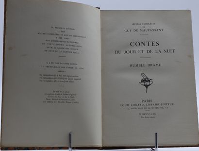 null MAUPASSANT (Guy de). OEuvres complètes. Paris, Conard, 1909-1908, 12 vol. in-8,...