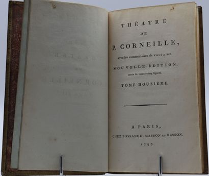 null CORNEILLE. Théâtre. Paris, Bossange, 1787,12 vol. in-8, veau marbr., dos lisse,...