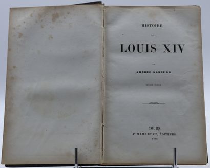 null GABOURD. Histoire de Louis XIV. Tours, Mame, s.d., 2 vol. in-8, cart. édit....