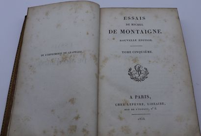 null MONTAIGNE. Les essais. Paris, Lefèvre, 1818, 5 vol. in-8, veau fauve glacé,...