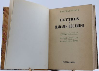 null CHATEAUBRIAND (de). Mémoires d'outre-tombe. Paris, Flammarion, 3 vol. in-8....