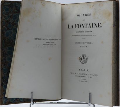null LA FONTAINE. Oeuvres. Nouvelle édition. Paris, Lequier, 1824, 5 vol. in-8, demi-rel....