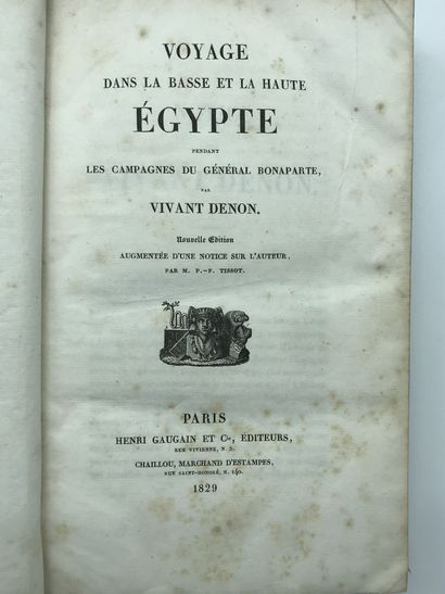 null DENON (Baron Vivant). Voyage dans la haute et basse Egypte. Paris, Baudoin,...