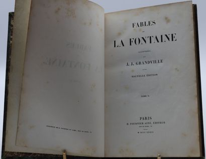 null LA FONTAINE. Fables. Paris, Fournier, 1839, 2 vol. in-8, demi-rel. veau vert,...