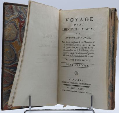 null COOK. Voyage dans l'hémisphère austral et autour du monde. Paris, Thou, 1778,...