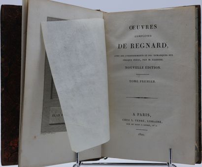 null REGNARD. OEuvres. Nouvelle édition. Paris, Tenré, 1820, 5 vol. in-8, demi-rel....