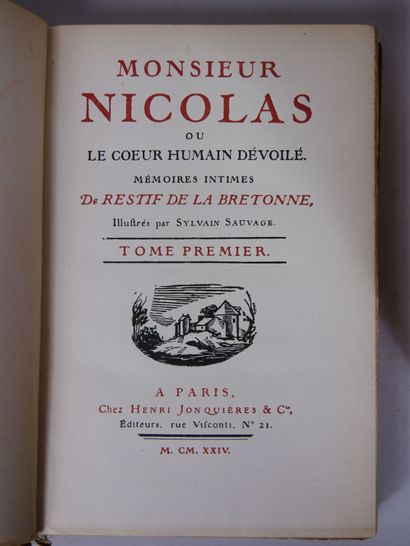 null SAUVAGE (Sylvain) & RESTIF de LA BRETONNE (Nicolas) Monsieur Nicolas ou le coeur...
