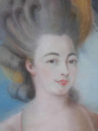 null École française du XIXème siècle

Portrait d'une dame de qualité à la plume...