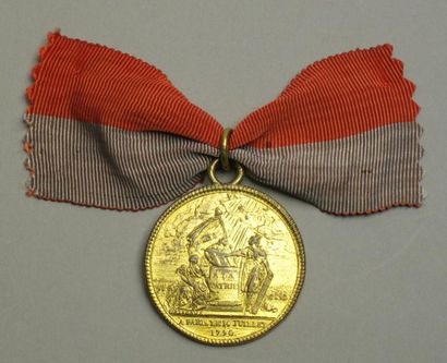 France Médaille de la Confédération des François, par Gatteaux. Cuivre doré avec...