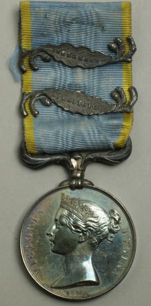 Grande-Bretagne Médaille de la campagne de Crimée (1856), par Wyon. Argent, ruban...