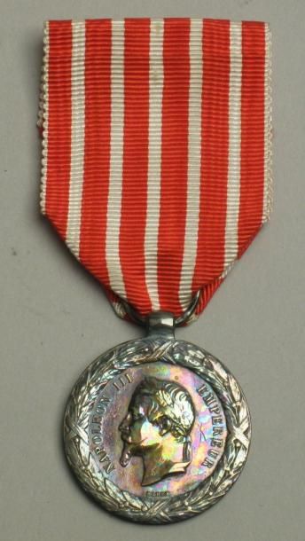 France Médaille de la campagne d'Italie 1859, par Barre. Argent, frappé sur la tranche...