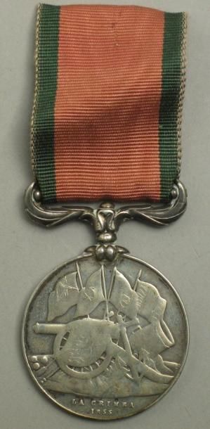 Turquie Médaille de Crimée 1855 pour les troupes sardes. Argent, ruban. B (coups...