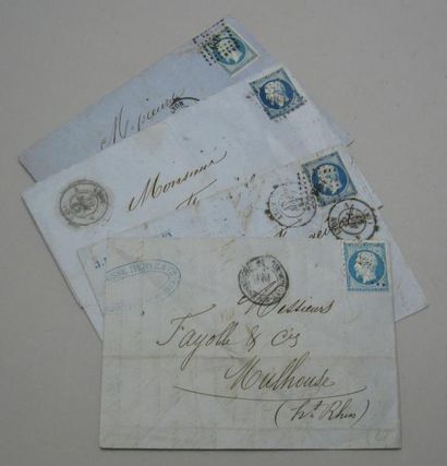 null 4 Enveloppes timbrées. Timbres Napoléon III.