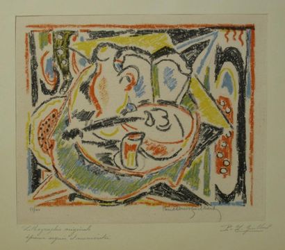 Roger CHAPELAIN-MIDY (1904-1992) Nature morte aux fruits. Lithographie en couleurs....