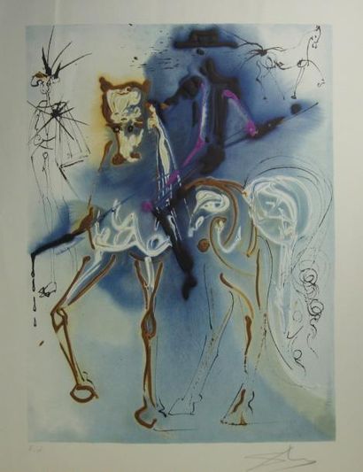 Salvador DALI (1904-1989) LE PICADOR. Planche 19 de la série des Chevaux Daliniens....