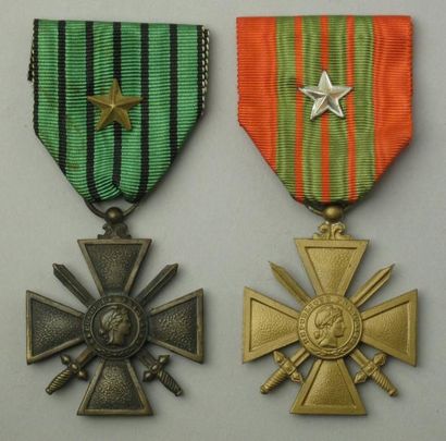 France Croix de guerre 1939-1940 dite de Vichy. Bronze, ruban à une étoile. B On...