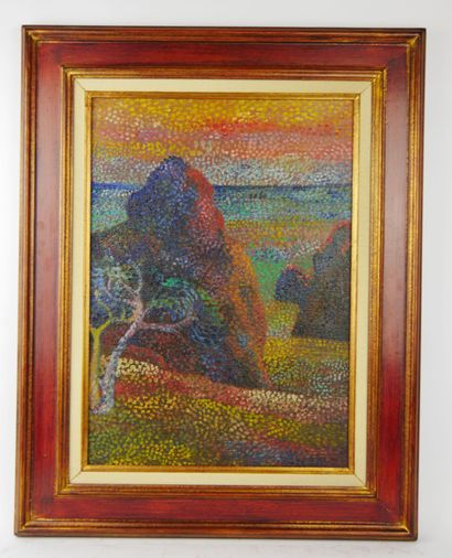 null 
French school of the 20th century




The red rocks




Oil on canvas. Bears...